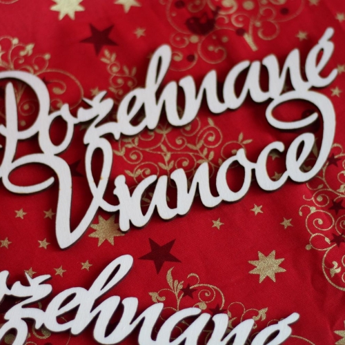 Drevený výsek Požehnané Vianoce