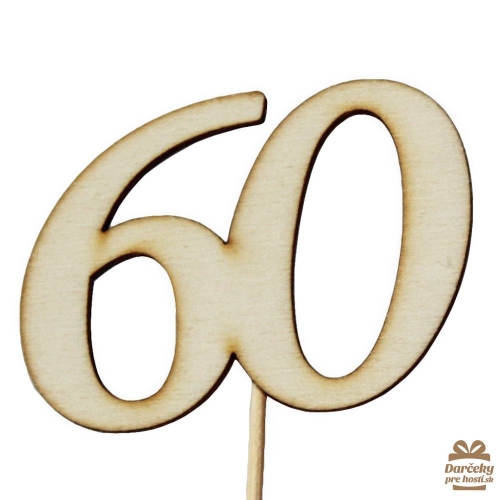 Drevený výsek s číslom 60