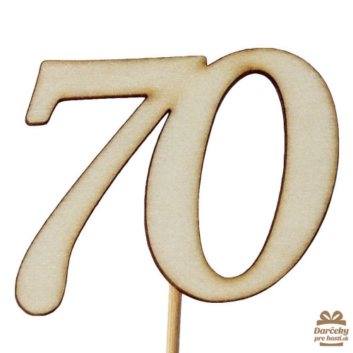 Drevený výsek s číslom 70