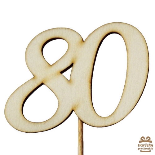 Drevený výsek s číslom 80