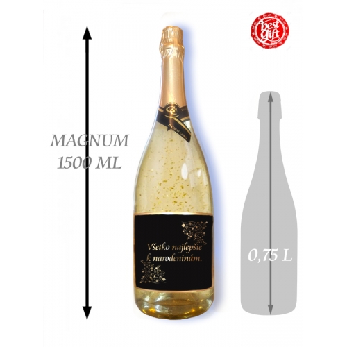 Narodeniny 1,5  L Gold Cuvee šumivé so zlatom