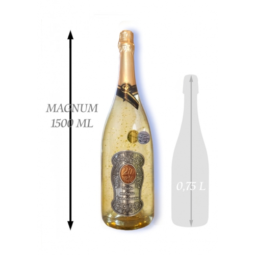 20  rokov  Zlaté šumivé 1,5 L Narodeniny kovová etiketa