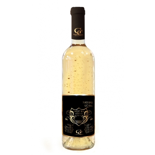 0,75 L Gold Cuvee - Biele so zlatými lupenmi 23 karát Najlepší učiteľ