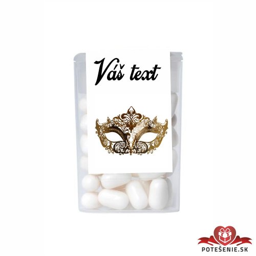 Plesové dražé cukríky, zlatá škraboška