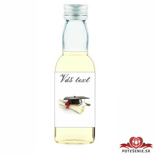 Promočná fľaštička s alkoholom, motív P001 - Ukończenie studiów