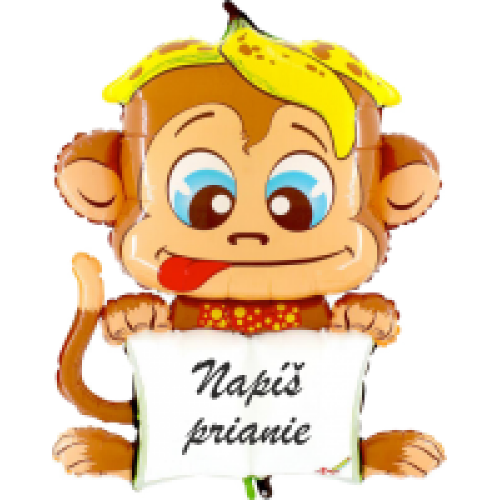 Balón Opica na písanie 71-91 cm héliový