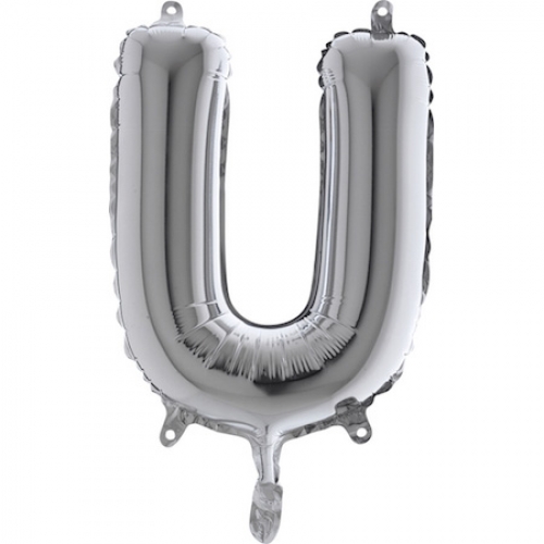 Balón písmeno U strieborné 35 cm
