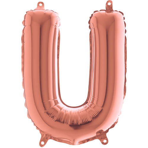 Balón písmeno U rose gold 35 cm