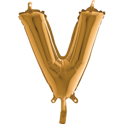 Balón písmeno V zlaté 35 cm