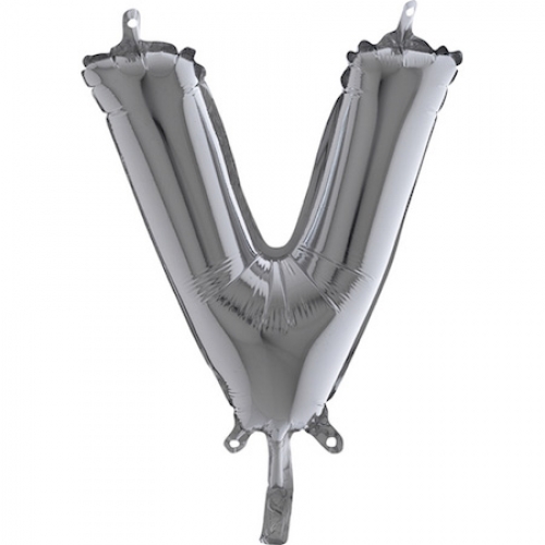 Balón písmeno V strieborné 35 cm