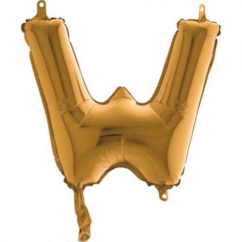 Balón písmeno W zlaté 35 cm