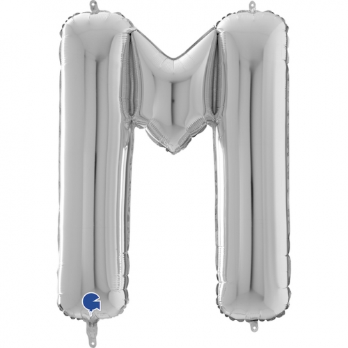 Balón písmeno M strieborné 66 cm