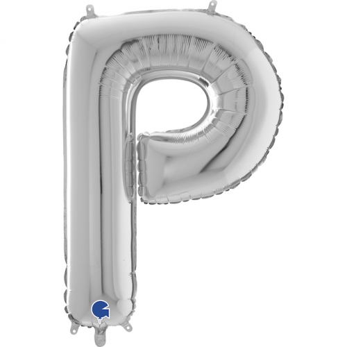 Balón písmeno P strieborné 66 cm