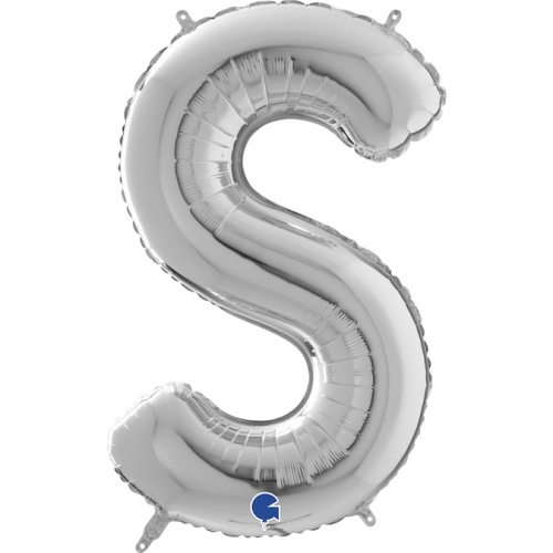 Balón písmeno S strieborné 66 cm