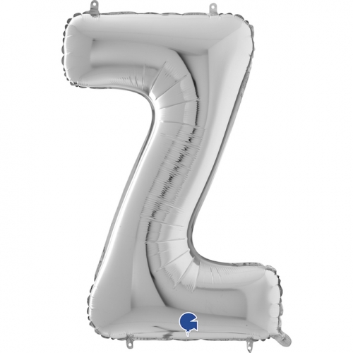 Balón písmeno Z strieborné 66 cm