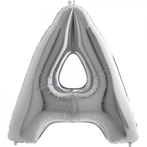 Balón písmeno A strieborné 100 cm