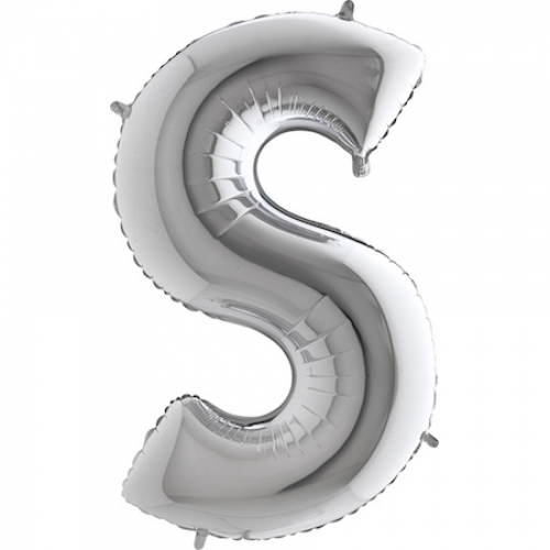 Balón písmeno S strieborné 100 cm