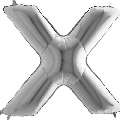 Balón písmeno X strieborné 100 cm