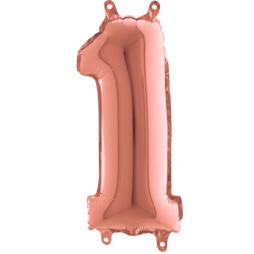 Balón číslo 1 rose gold 35 cm