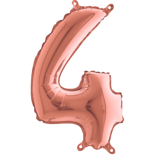 Balón číslo 4 rose gold 35 cm