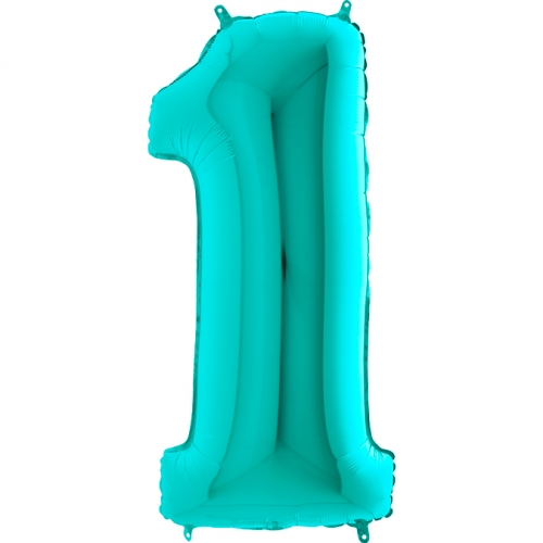 Balón číslo 1 tyrkys 66 cm