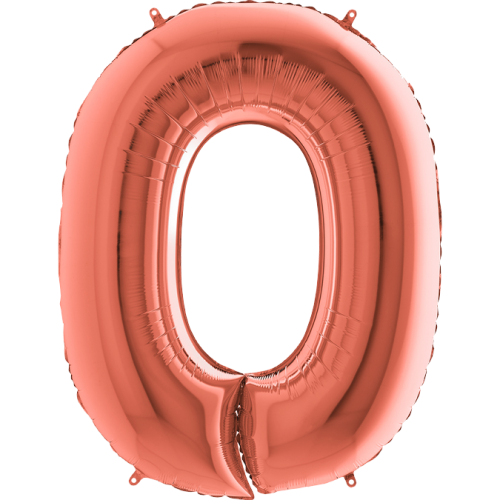 Balón číslo 0 rose gold 100 cm