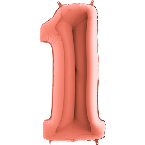 Balón číslo 1 rose gold 100 cm