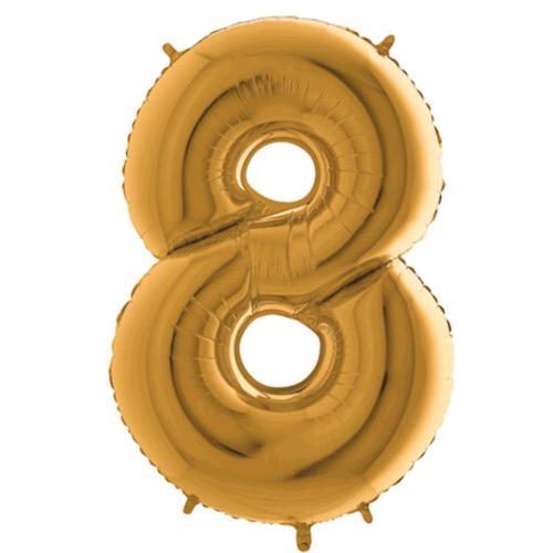 Balón číslo 8 zlaté 100 cm