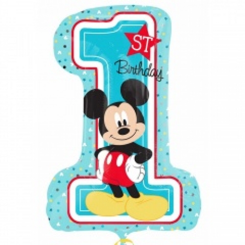 Balón číslo 1 Mickey Mouse 48x71 cm