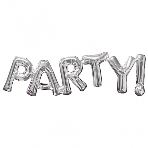 Balónový banner PARTY strieborný 83 x 22 cm