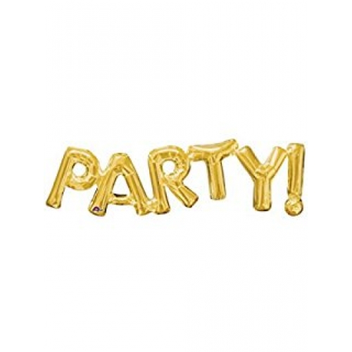 Balónový banner PARTY zlatý 83 x 22 cm