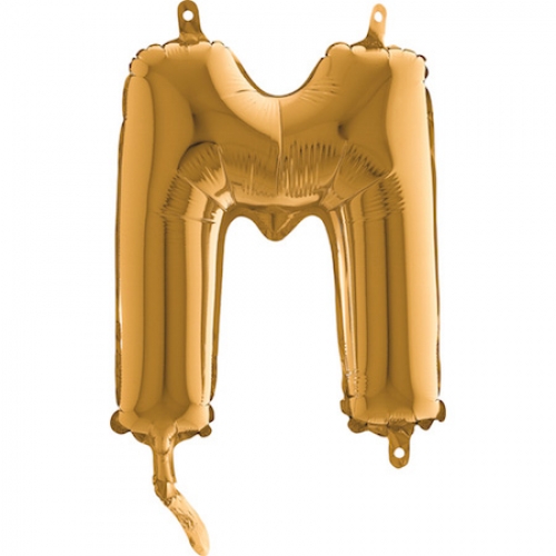 Balón písmeno M zlaté 35 cm