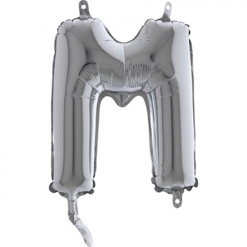 Balón písmeno M strieborné 35 cm