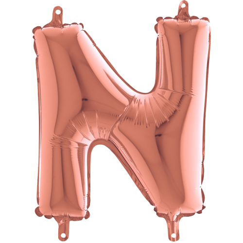 Balón písmeno N rose gold 35 cm