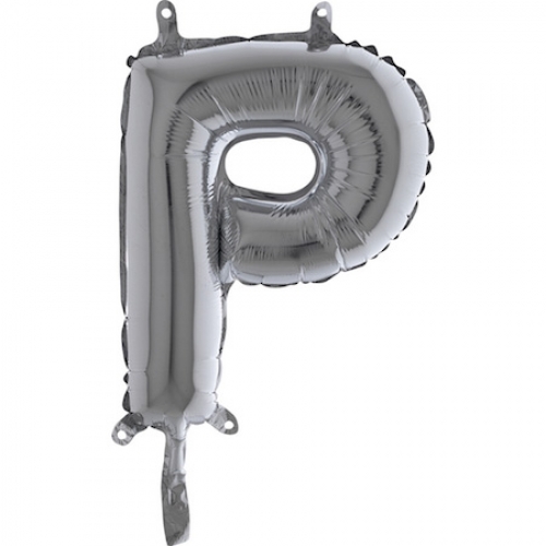 Balón písmeno P strieborné 35 cm