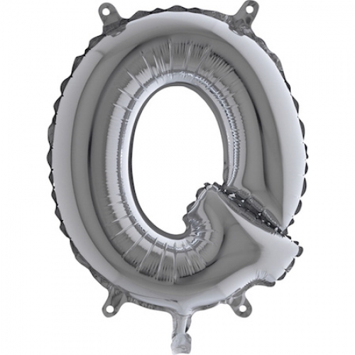 Balón písmeno Q strieborné 35 cm