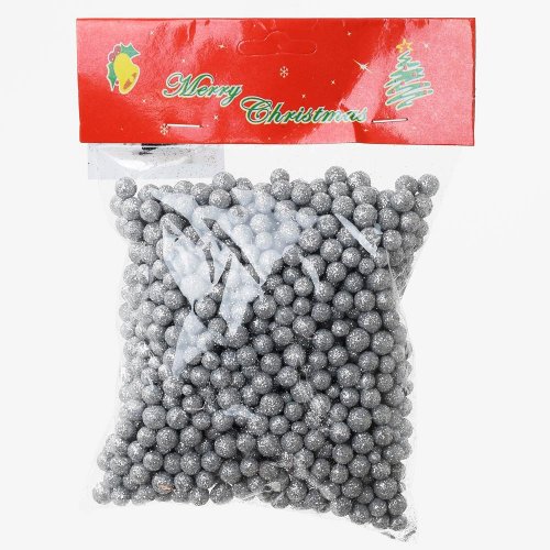 Guličky mini strieborné vianočné 25g