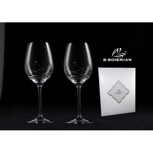 Pohár na víno Gravity, Swarovski Elements, 470 ml 2 ks