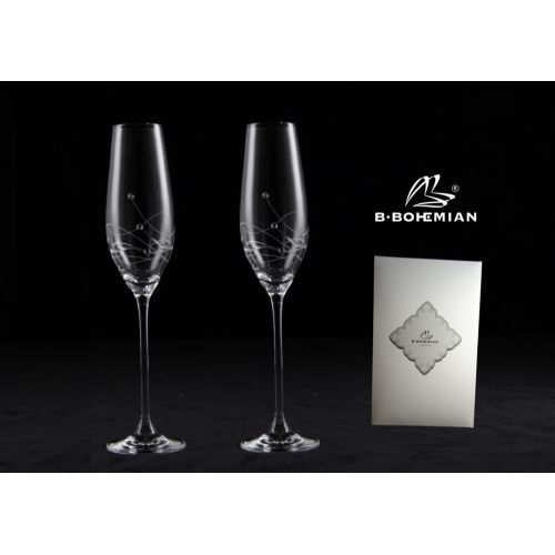 Pohár na šampanské GRAVITY 210 ml 2 ks flauta, Swarovski Elements
