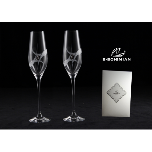 Pohár na šampanské GALAXY 210 ml flauta 2 ks, Swarovski Elements