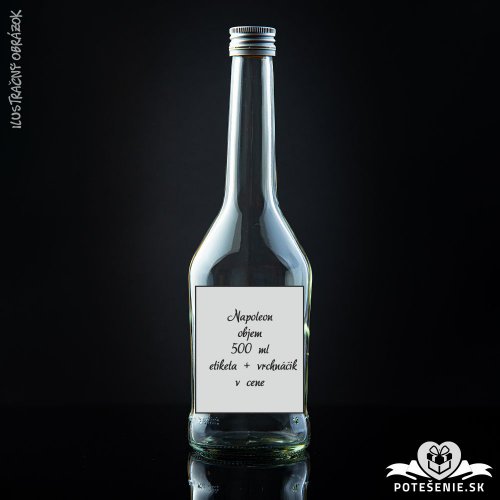 Prázdna svadobná fľaša Napoleon Silver 500 ml