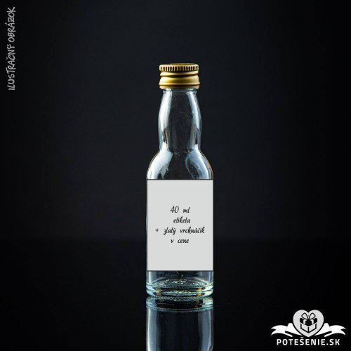 Prázdna svadobná mini fľaštička Gold 40 ml