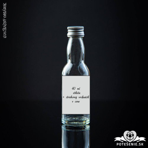 Prázdna svadobná mini fľaštička Silver 40 ml