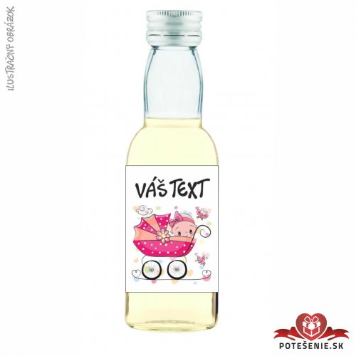 Mini fľaštička alkoholu na krstiny