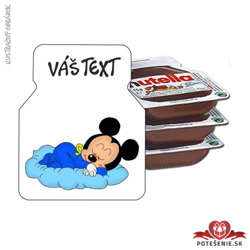Mini Nutella na krstiny, mickey na obláčiku
