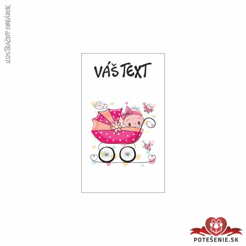 Čokoládka na krstiny, dievčatko v kočíku