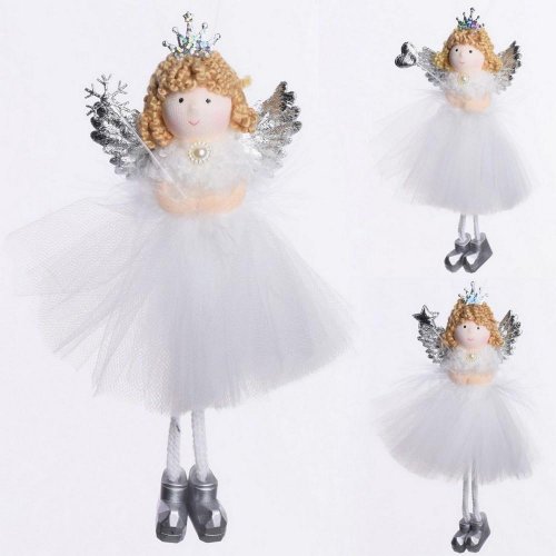 Anjel záves 16cm mix 3 biely - Vianočné dekorácie a ozdoby