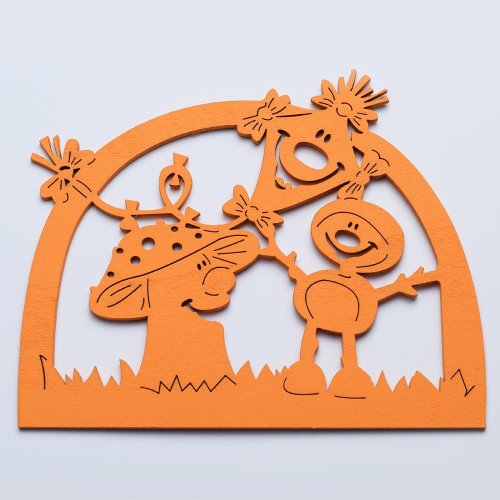 Výrez jeseň s/3 8cm oranž - Jesenné dekorácie