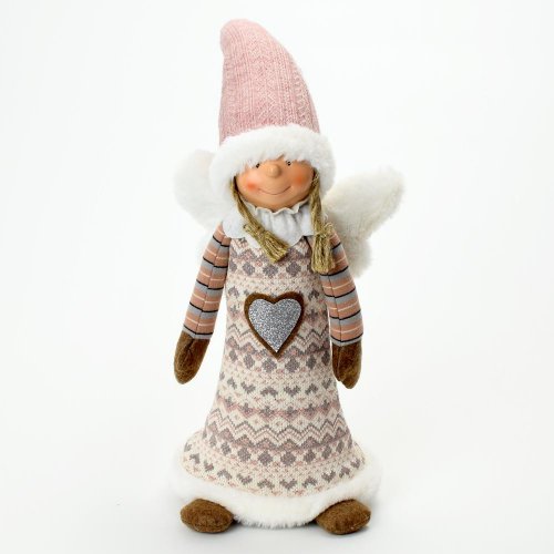 Anjel stojaci textil 55cm - Vianočné dekorácie