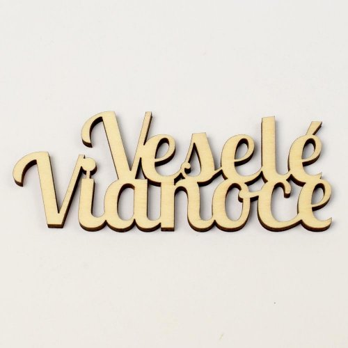 Výrez-veselé vianoce 10cm s/4 - Vianočné dekorácie a ozdoby